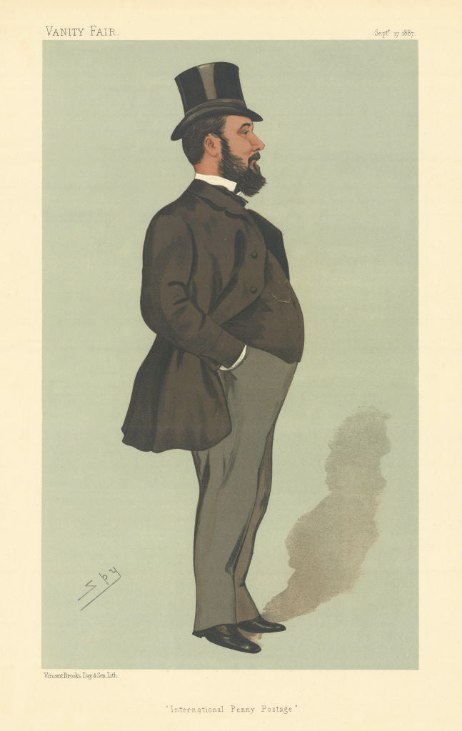 VANITY FAIR SPY CARTOON John Henniker Heaton 'International Penny Postage' 1887